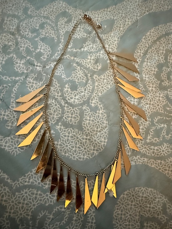 Jewelry - Gold Fringe Chevron Necklace - Women Jewelry